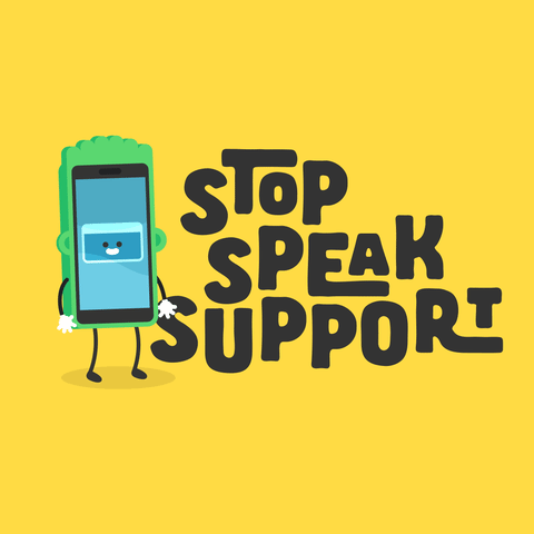 Stop Speak Support campaign against cyberbullying gif