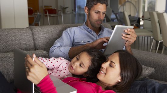 Photo of a family using broadband