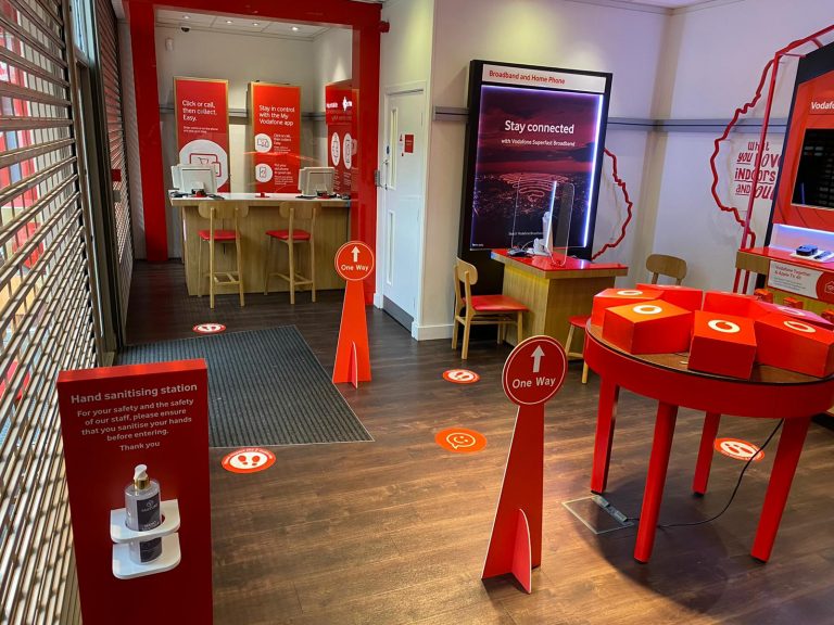 New-style coronavirus safe Vodafone store