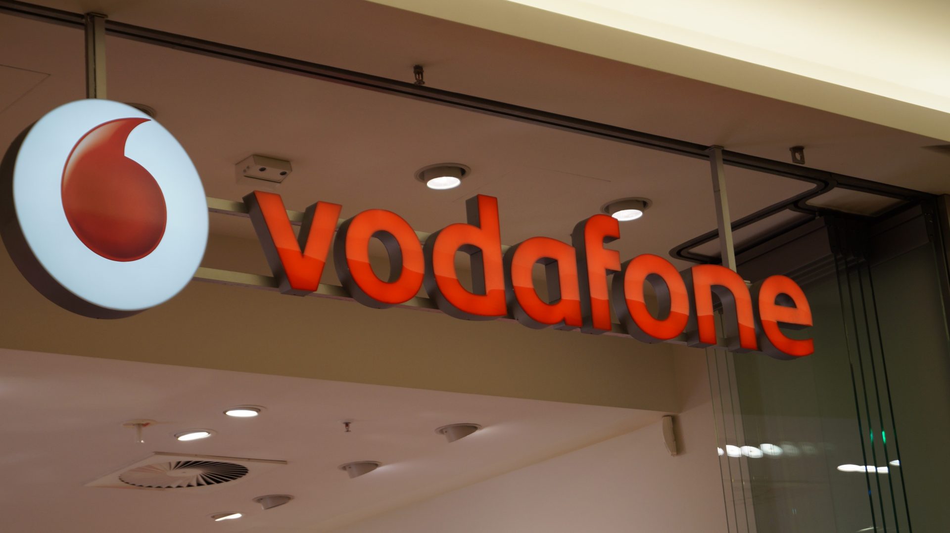 Vodafone store front sign