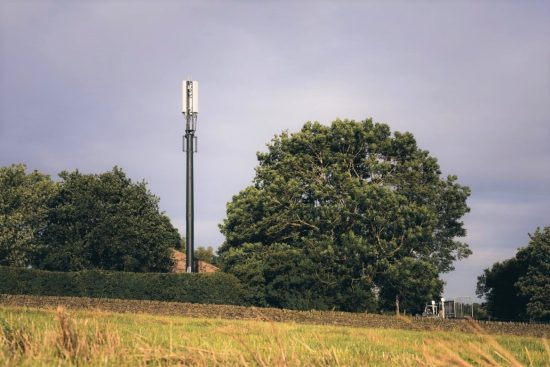 New Shared Rural Network mast, Longnor, Staffordshire Peak District
