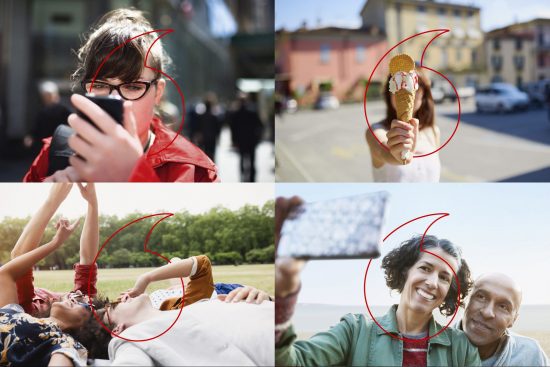 Vodafone branded image collage