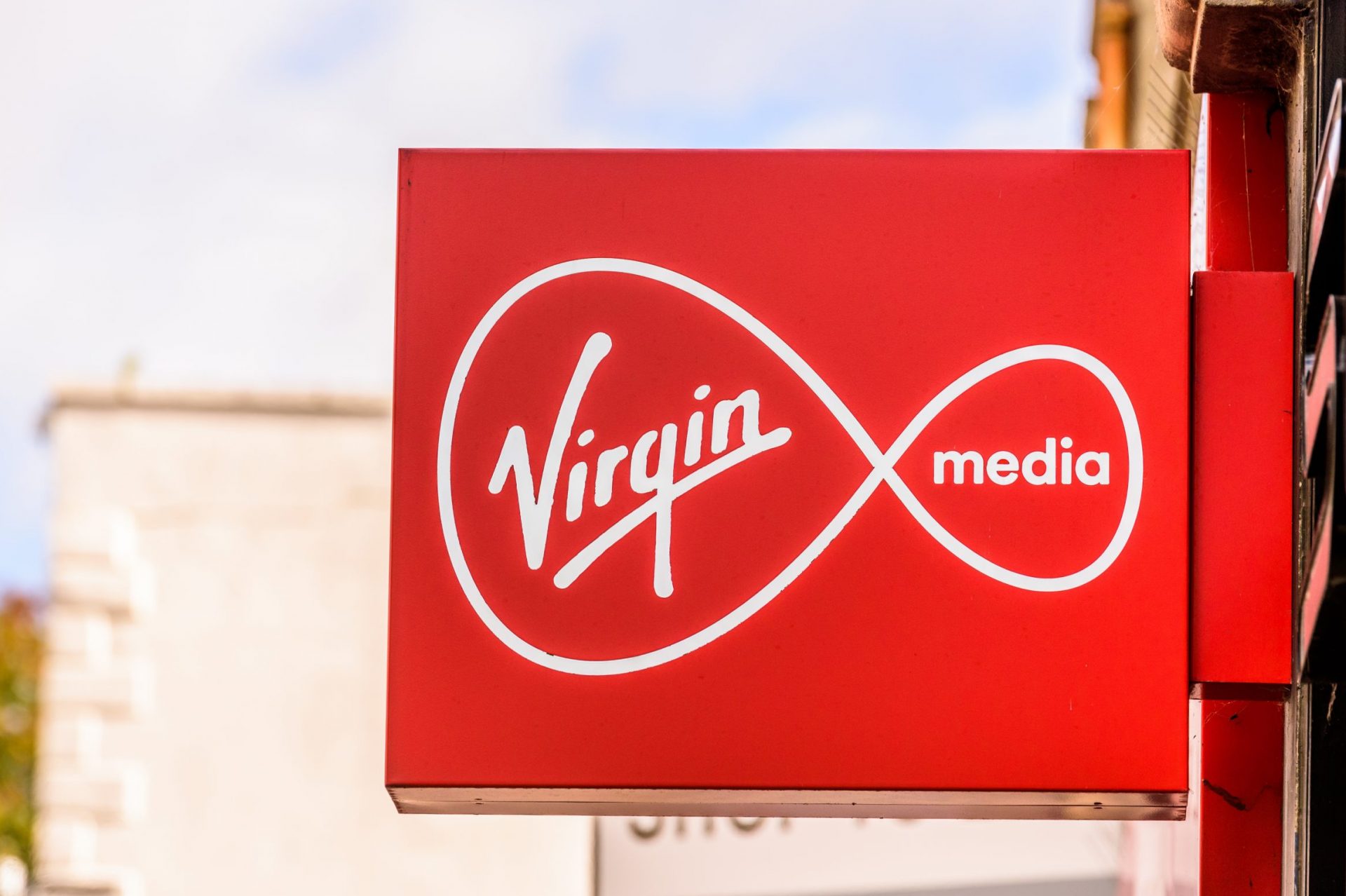 Virgin media shop sign