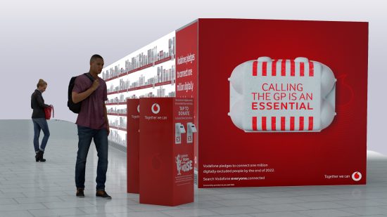 Vodafone and Global create supermarket aisle in London’s Leicester Square to highlight the digital divide