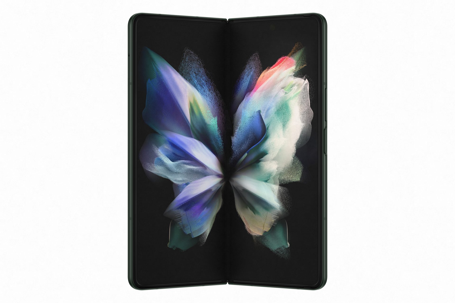 illustrative image of the Samsung Galaxy Z Fold3 from the front as it is opened