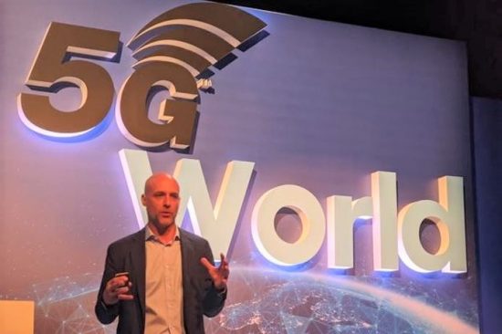Andrea Dona speaking at 5G World conference
