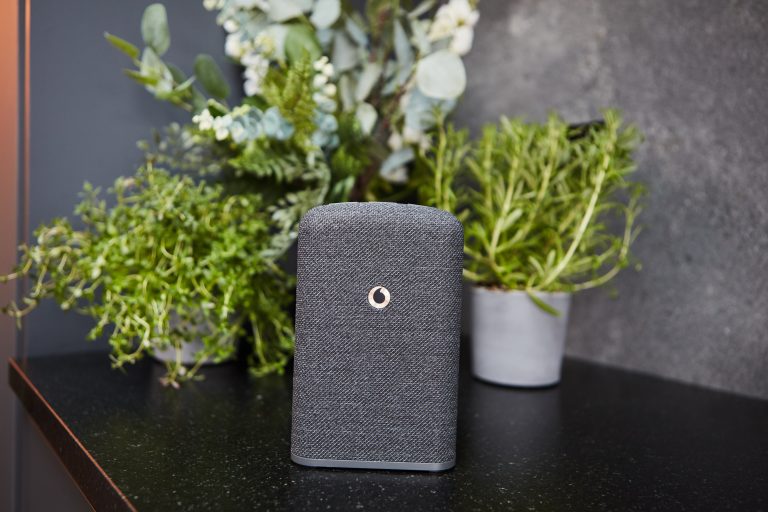 illustrative photo of Vodafone’s Super WiFi Plus booster with Alexa Built-in