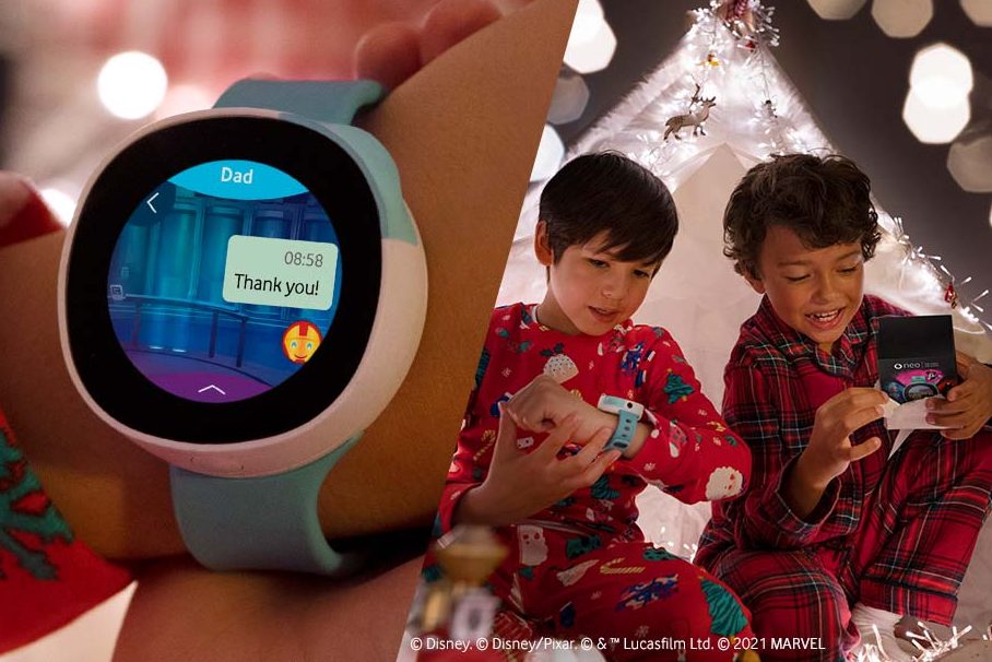 Two boys receiving Vodafone Neo Smartwatches at Christmas