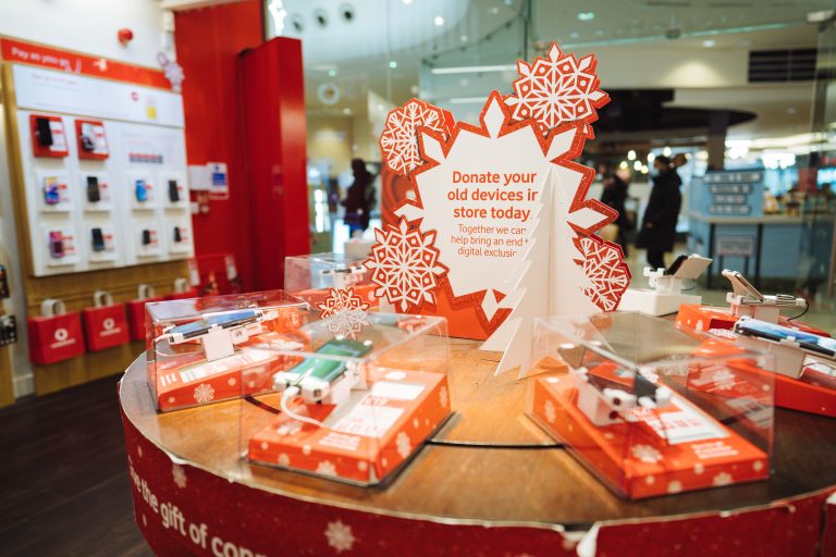 Inside Vodafone retail store in Birmingham's Bullring