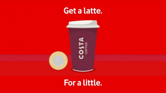 Grab a £1 Costa Coffee with Vodafone’s VeryMe Rewards