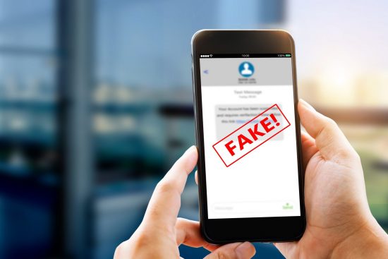 Phishing text scam alert graphic