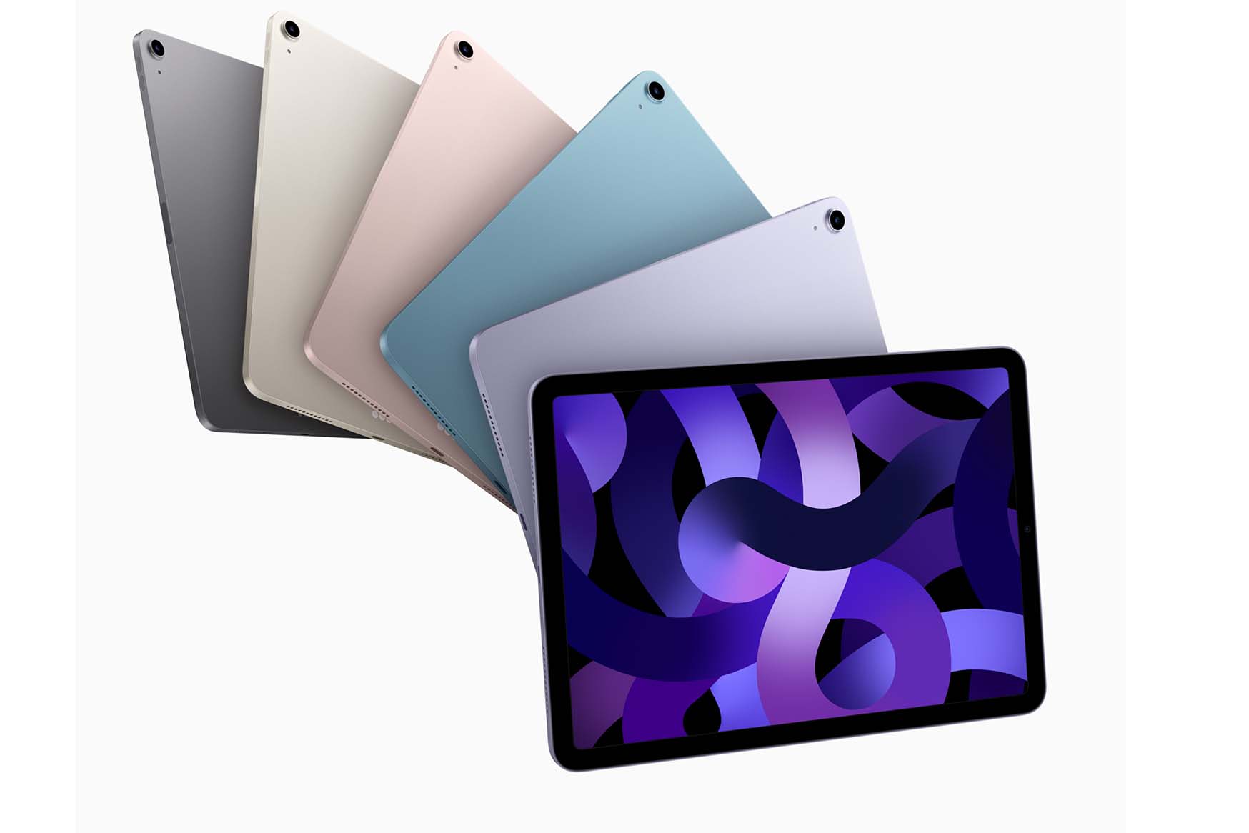 The 5G iPad Air will be available in a range of colours that, curiously, don't exactly match the colours of Apple's other computing devices.